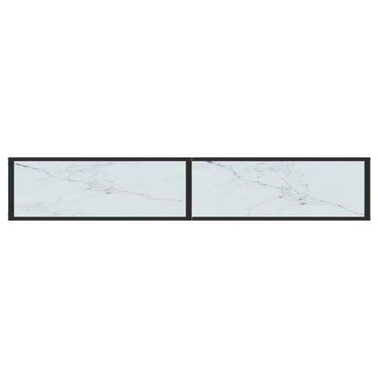 Avlastningsbord Konsollbord DIV. Vit marmor 200x35x75,5 cm härdat glas