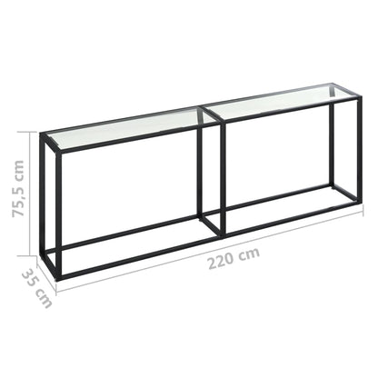 Avlastningsbord Konsollbord DIV. transparent 220x35x75,5 cm härdat glas