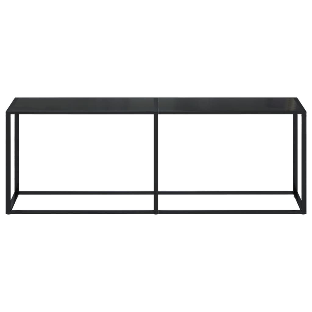 Avlastningsbord konsolbord svart 220x35x75,5 cm härdat glas