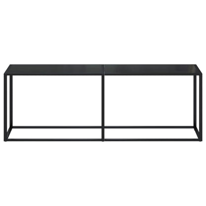 Avlastningsbord konsolbord svart 220x35x75,5 cm härdat glas