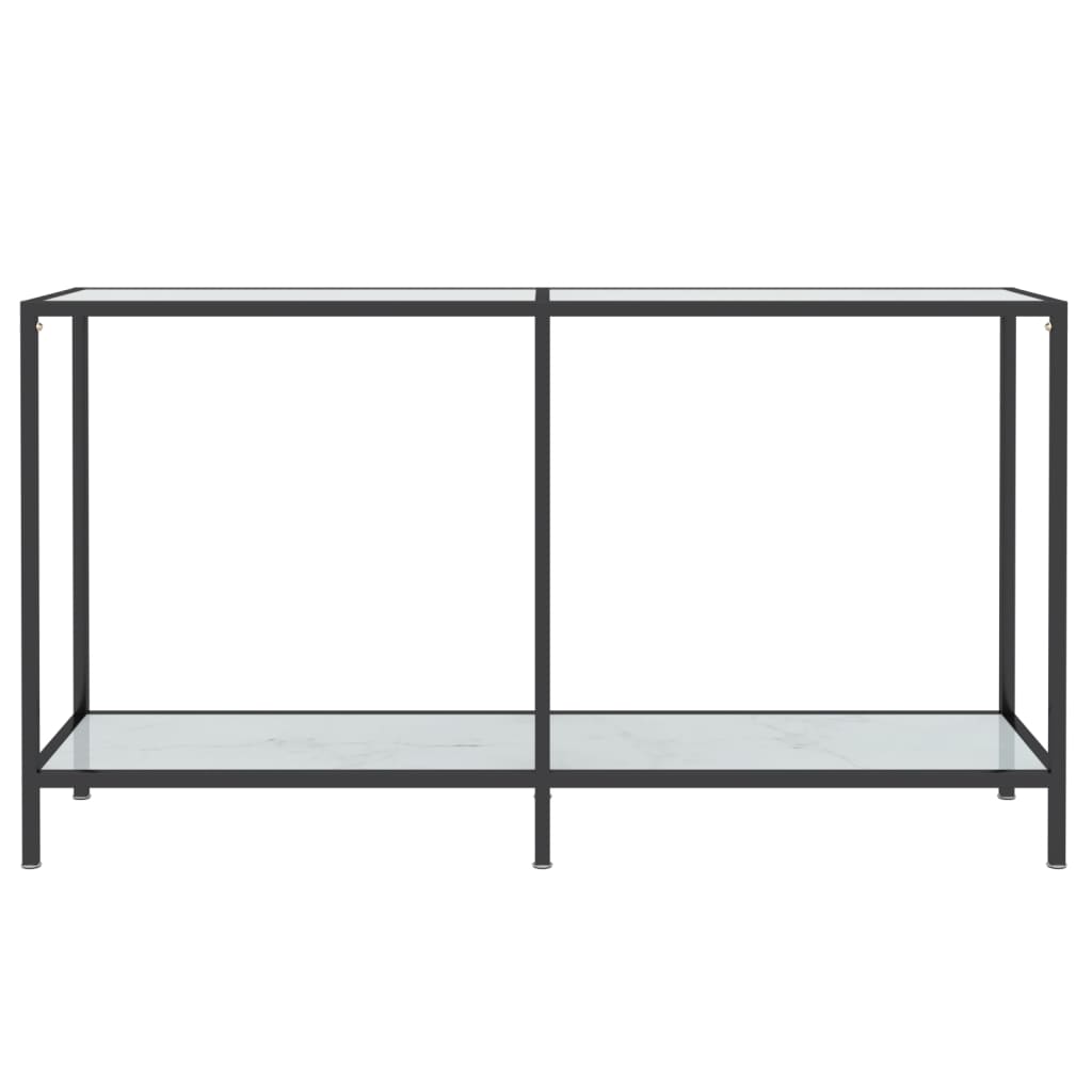 Avlastningsbord konsolbord vit 140x35x75,5 cm härdat glas