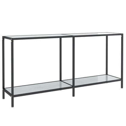 Avlastningsbord konsolbord vit 160x35x75 cm härdat glas