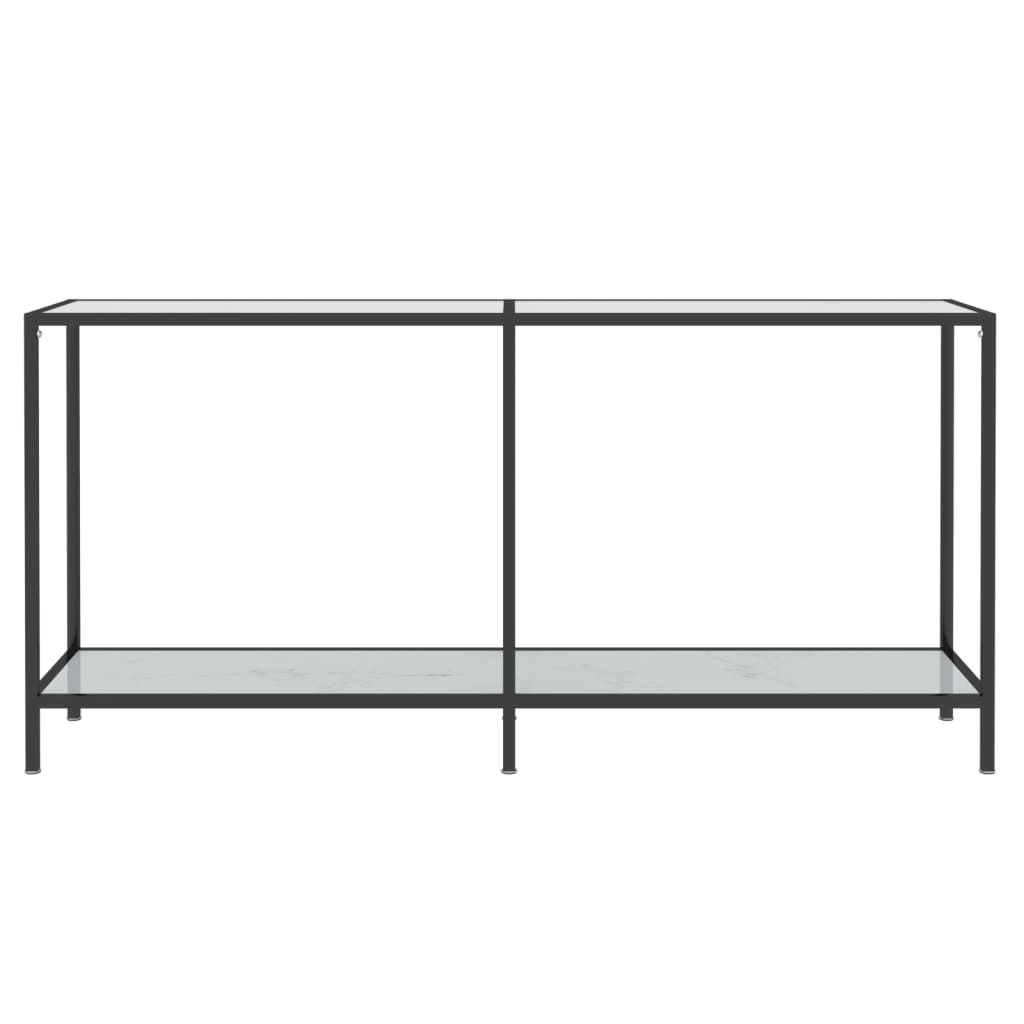 Avlastningsbord konsolbord vit 160x35x75 cm härdat glas