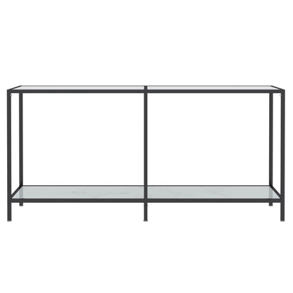 Avlastningsbord konsolbord vit 160x35x75 cm härdat glas