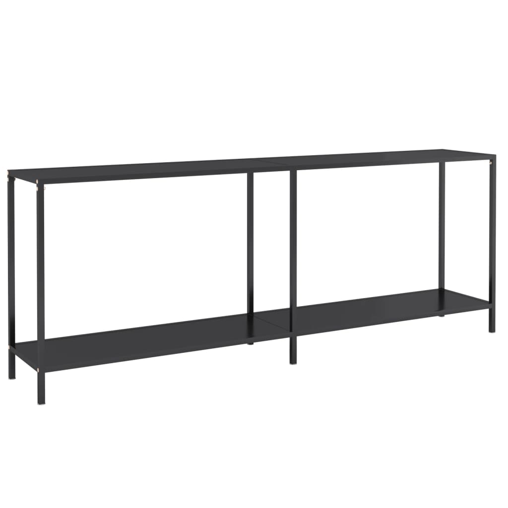 Avlastningsbord konsolbord svart 200x35x75,5 cm härdat glas