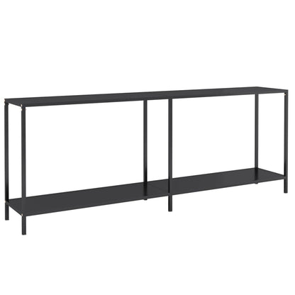 Avlastningsbord konsolbord svart 200x35x75,5 cm härdat glas