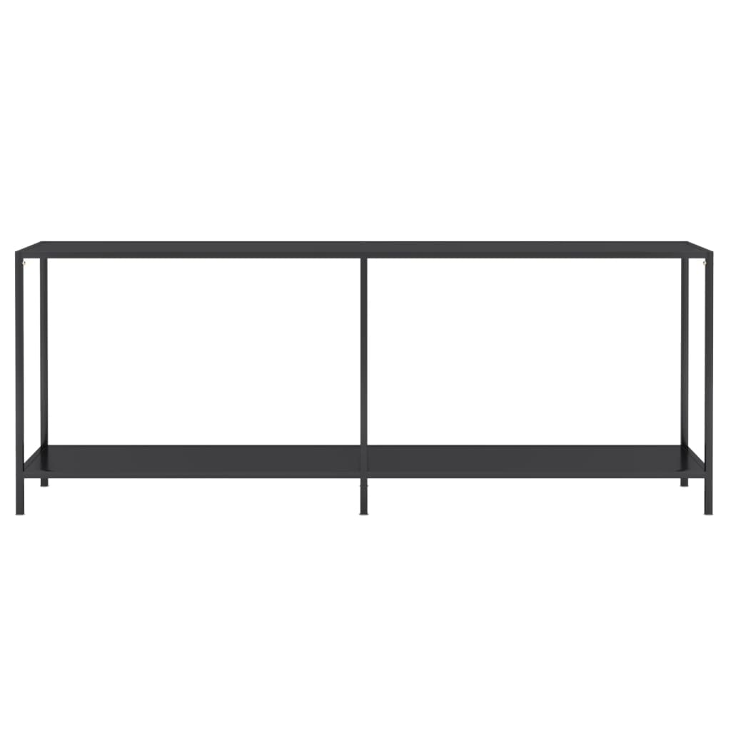 Avlastningsbord konsolbord svart 200x35x75,5 cm härdat glas