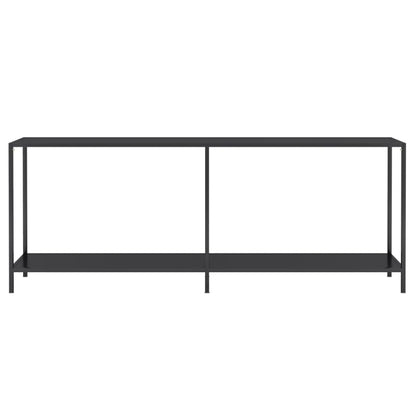 Avlastningsbord konsolbord svart 200x35x75,5 cm härdat glas