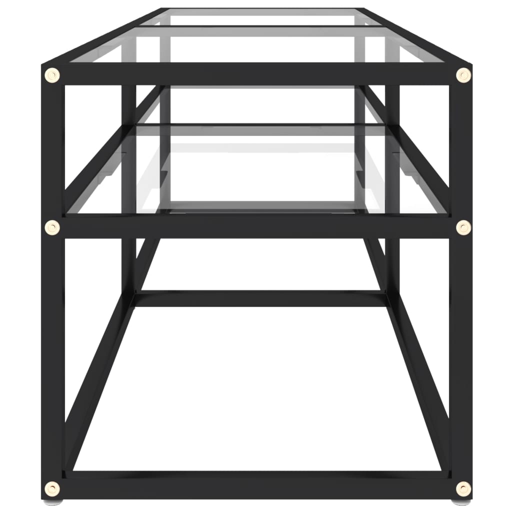 TV-möbel härdad glas TV-bänk transparent 140x40x40,5 cm