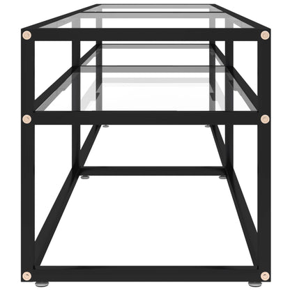 TV-möbel härdad glas TV-bänk transparent 160x40x40,5 cm