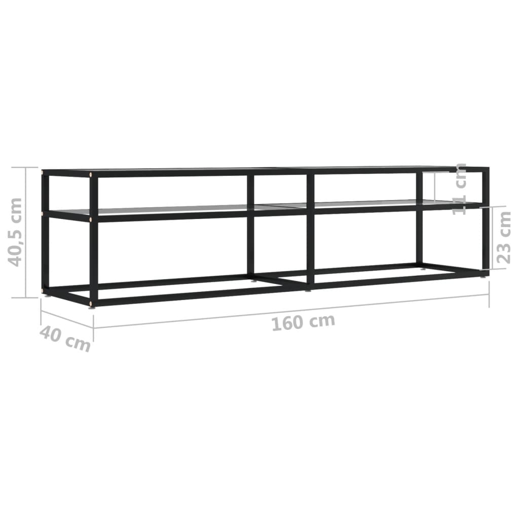 TV-möbel härdad glas TV-bänk transparent 160x40x40,5 cm