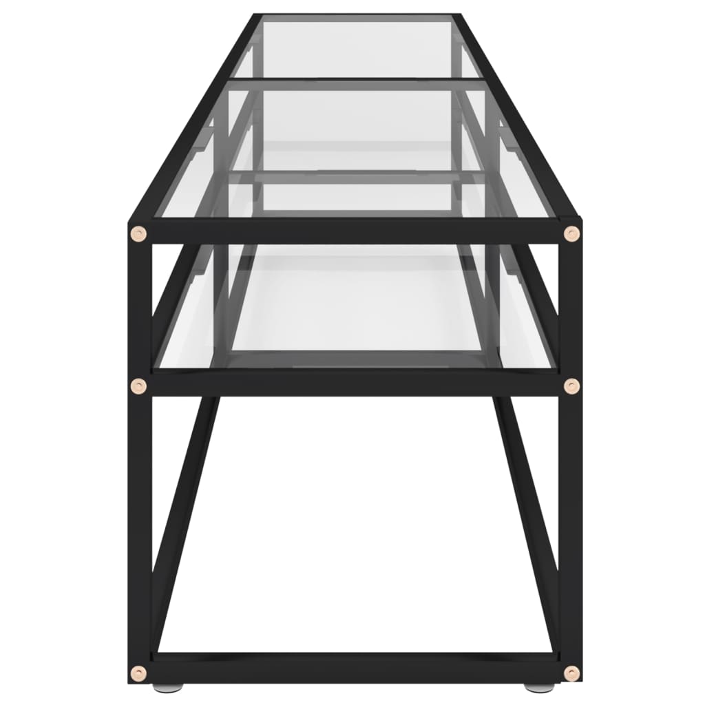 TV-möbel härdad glas TV-bänk transparent 200x40x40,5 cm