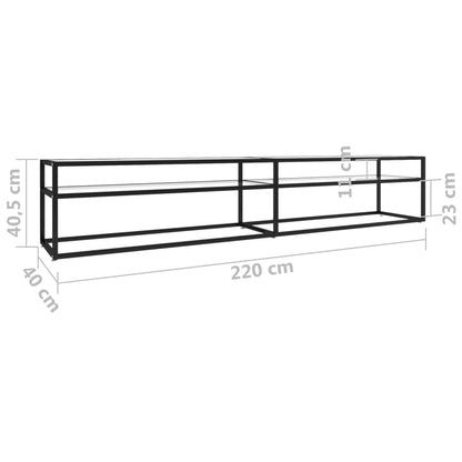 TV-möbel härdad glas TV-bänk transparent 220x40x40,5 cm