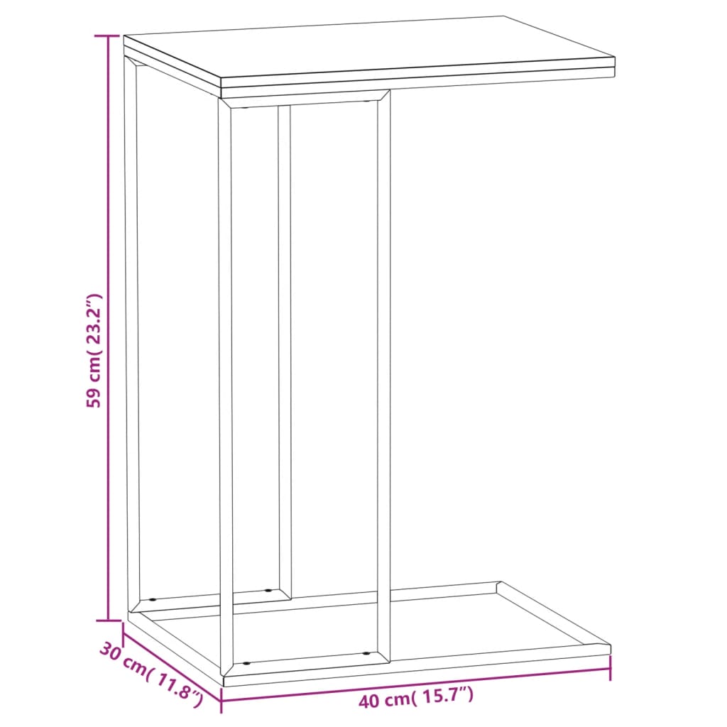 Sidobord svart 40x30x59 cm