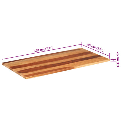 Bordsskiva massivt trä 120x60x(2,5-2,7) cm