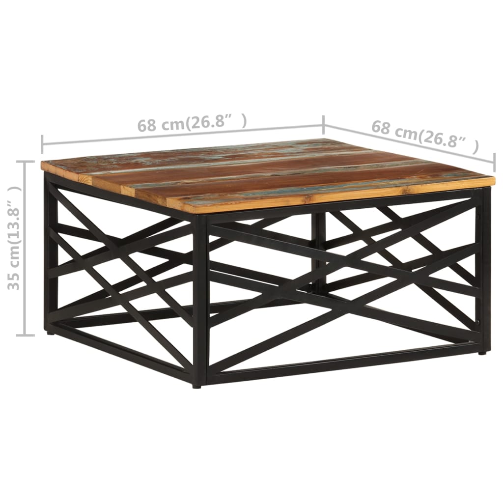 Sohvapöytä kierrätyspuuta 68x68x35 cm