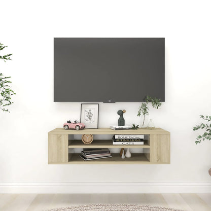 TV-möbel sonoma ek 100x30x26,5 cm Väggmonterad TV-bänk