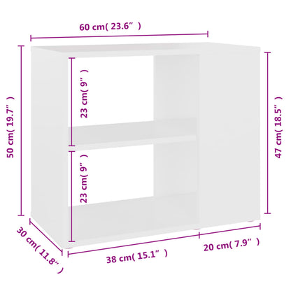 Sidoskåp vit 60x30x50 cm konstruerat trä