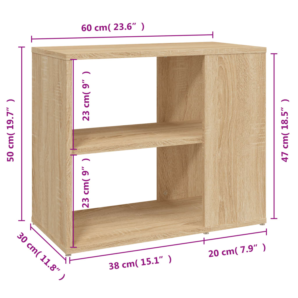 Sidoskåp sonoma-ek 60x30x50 cm konstruerat trä