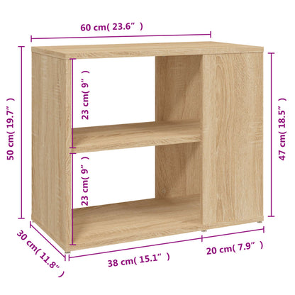 Sidoskåp sonoma-ek 60x30x50 cm konstruerat trä