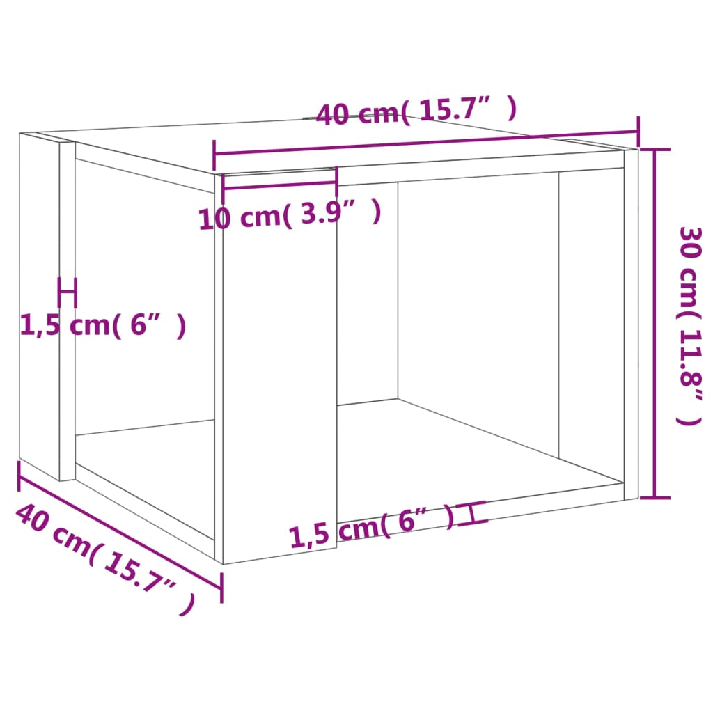 Soffbord sonoma ek 40x40x30 cm