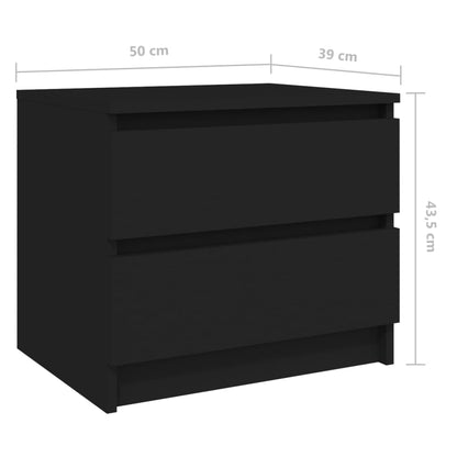 Sängbord Nattduksbord svart 50x39x43,5 cm