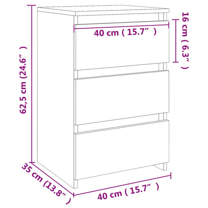 Sängbord Nattduksbord sonoma ek 40x35x62,5 cm