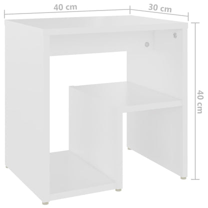 Sängbord Nattduksbord vit 40x30x40 cm