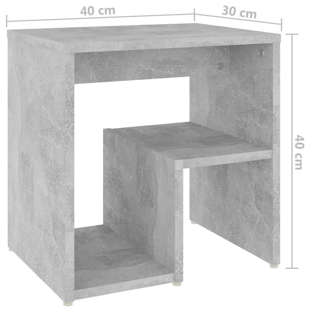 Sängbord Nattduksbord betonggrå 40x30x40 cm