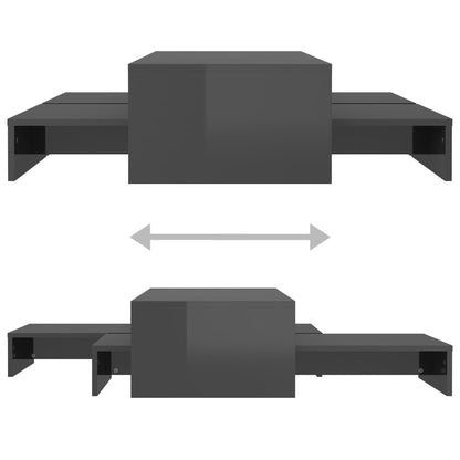 Soffbord grå högglans Satsbord 100x100x26,5 cm 3 st