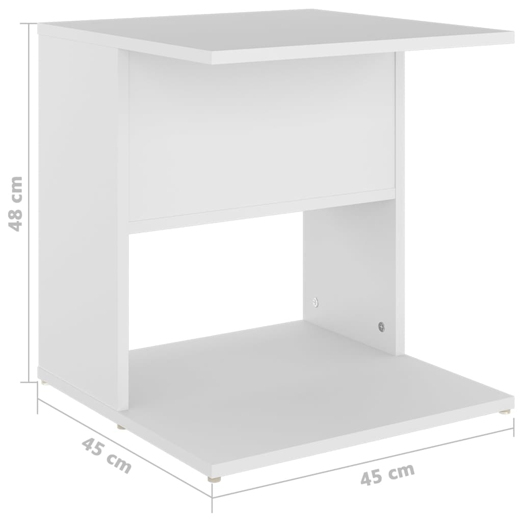 Sidobord vit 45x45x48 cm