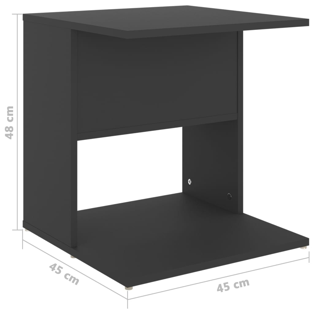 Sidobord grå 45x45x48 cm