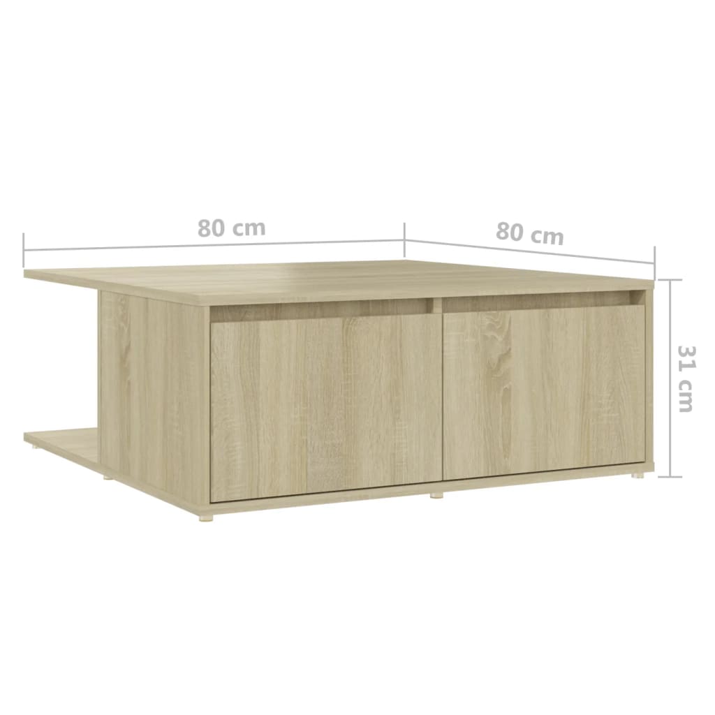 Soffbord sonoma ek 80x80x31 cm