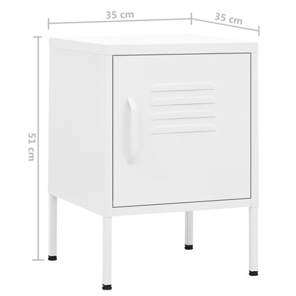 Sängbord Nattduksbord vit 35x35x51 cm stål