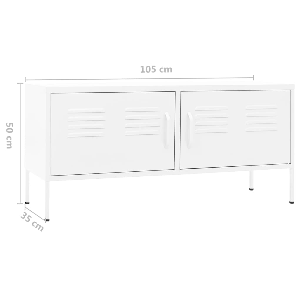 TV-möbel vit TV-bänk 105x35x50 cm stål