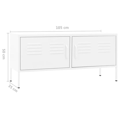 TV-möbel vit TV-bänk 105x35x50 cm stål