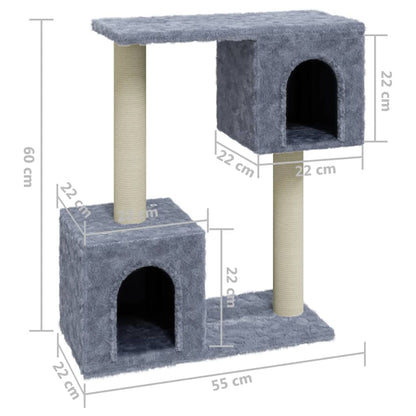 Kattmöbel ljusgrå Klösträd med sisalpelare 60 cm