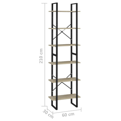 Förvaringshylla sonoma ek 60x30x210 cm