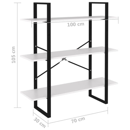 Valkoinen kirjahylly 100x30x105 cm