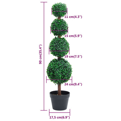 Keinotekoinen puksipuu pallomainen ruukku 90 cm vihreä