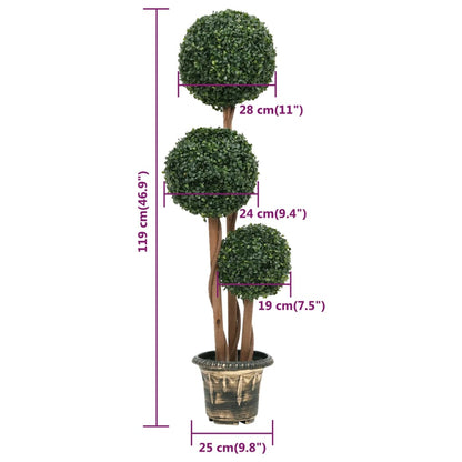 Keinotekoinen puksipuu pallomainen ruukku 119 cm vihreä