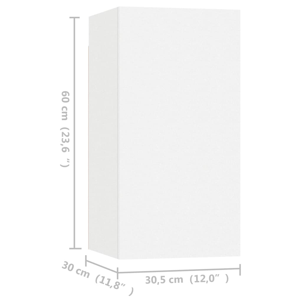 TV-möbel vit TV-bänkar 4 st 30,5x30x60 cm