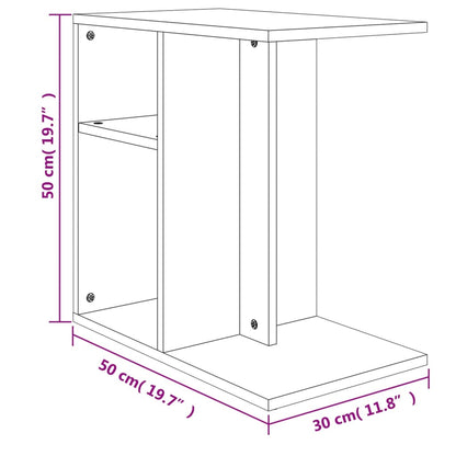 Sivupöytä betonin harmaa 50x30x50 cm