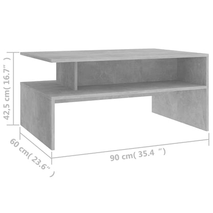 Sohvapöytä betonin harmaa 90x60x42,5 cm