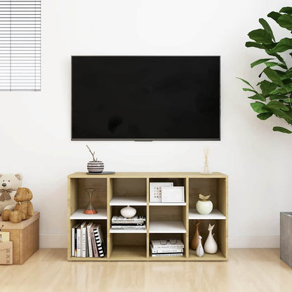 Skoställ Sonoma Ek Skobänk Vit och 103x30x55 cm