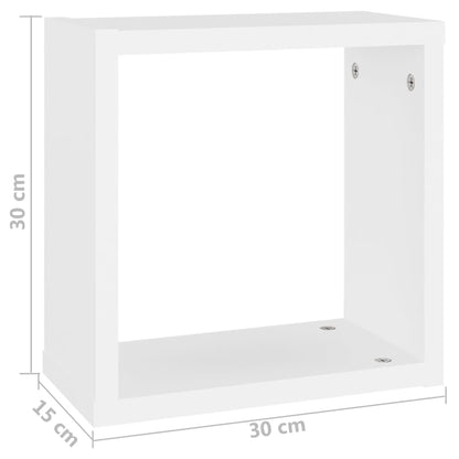 Kuution muotoinen seinähylly 4 kpl valkoinen 30x15x30