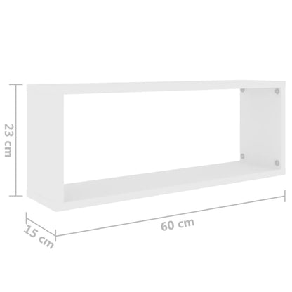 Kuution muotoinen seinähylly 6 kpl valkoista 60x15x23 cm puutavaraa