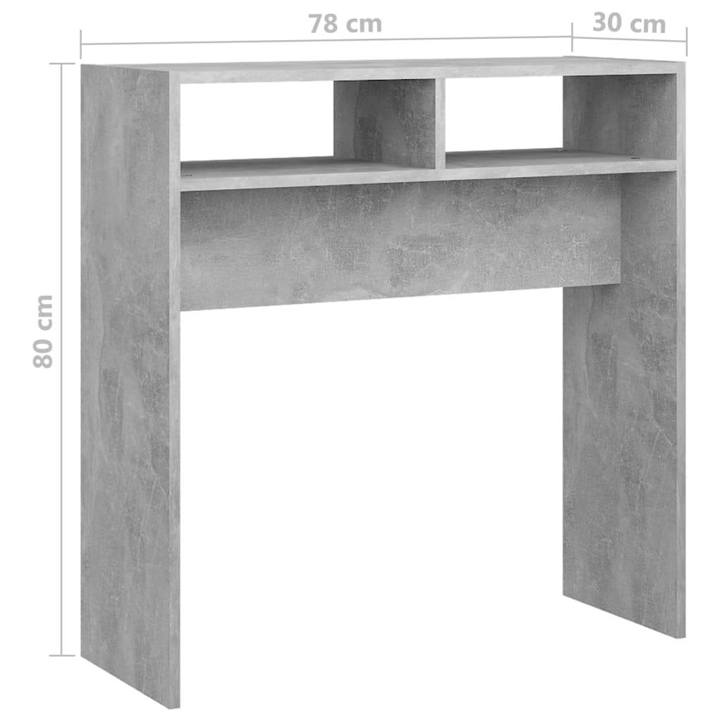 Avlastningsbord konsolbord betonggrå 78x30x80 cm