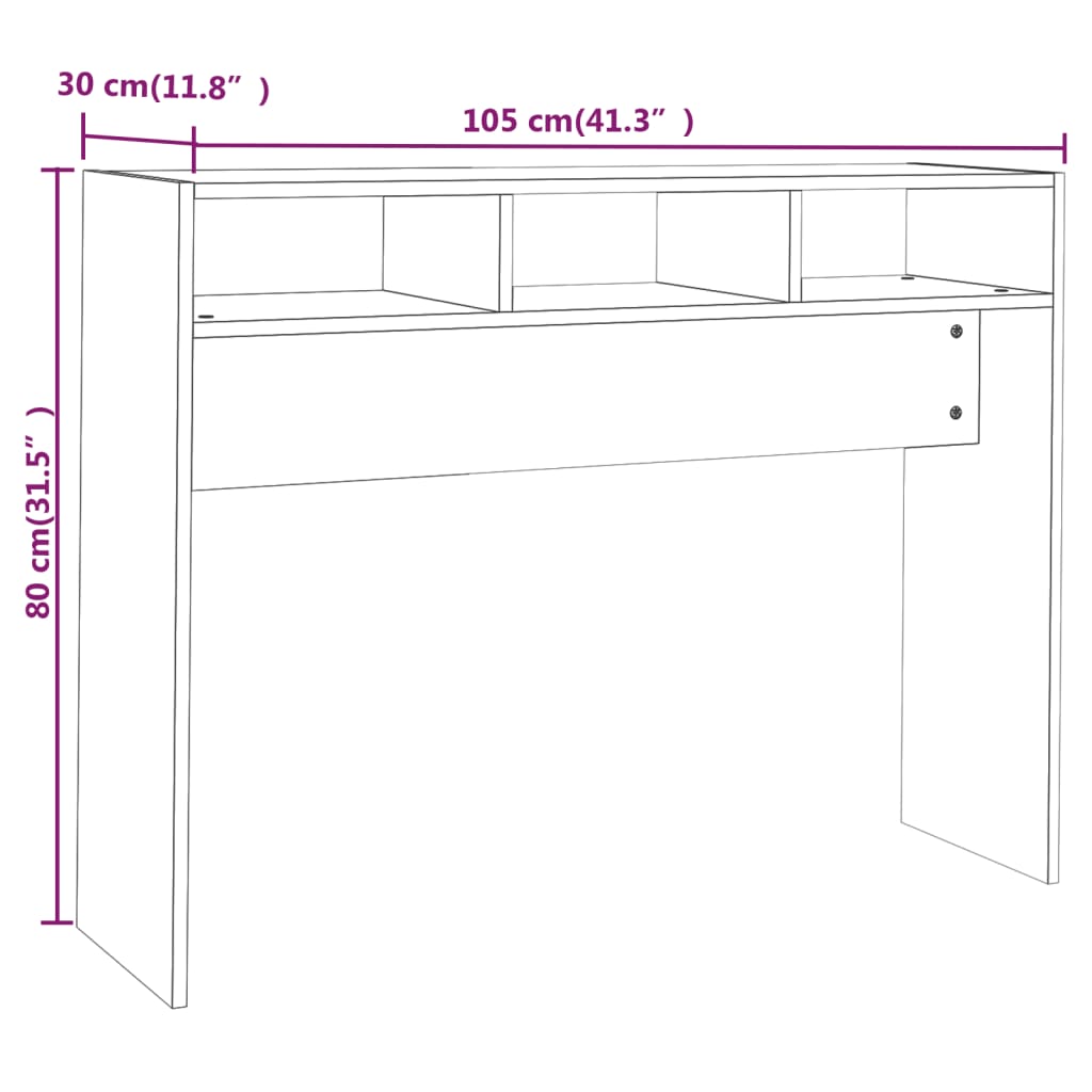 Avlastningsbord konsolbord svart 105x30x80 cm