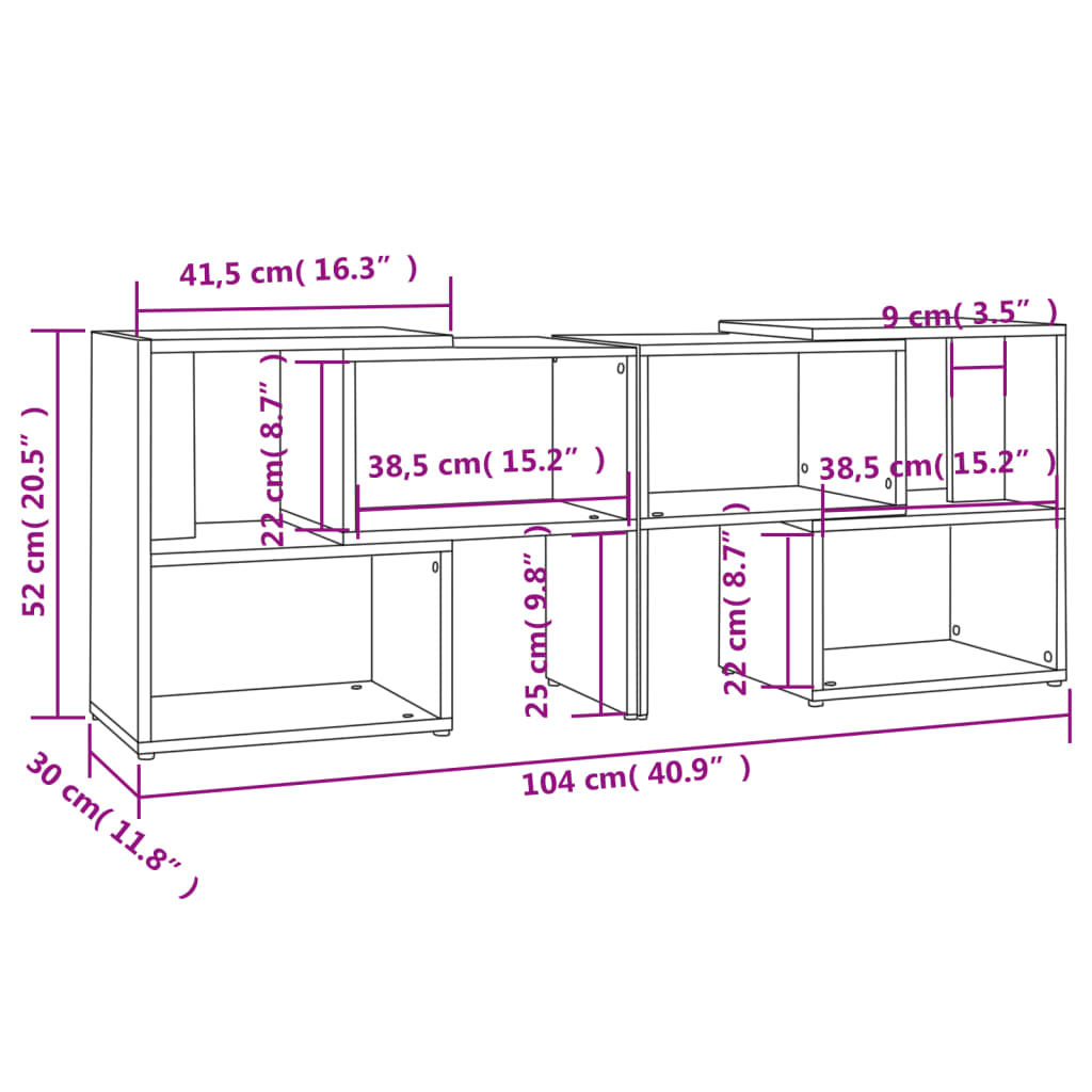 TV-möbel vit TV-bänk 104x30x52 cm